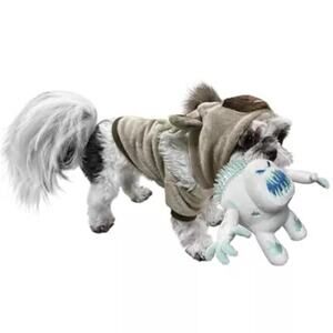 Disney‎ Frozen Winter Snow Monster Small White Dog Toy Squeaky Plush Toss Shake